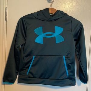Boys Under Armour Fleece Big Logo Hoodie, Size YSM, Color Blue Note/Radar Blue
